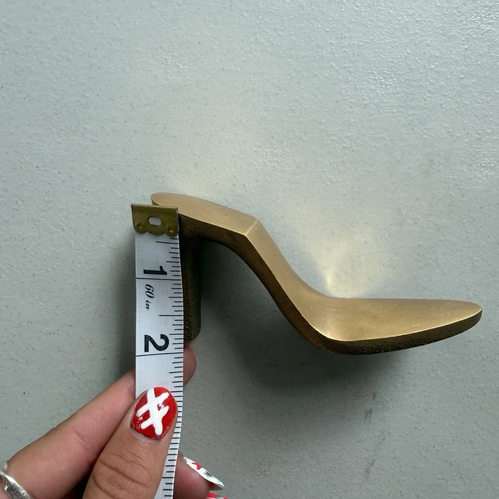 Vintage Gerrity Products Brass High Heel Shoe Paperweight 24K Gold Electroplate